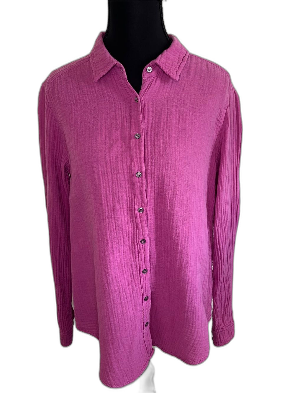Xirena Scout Double Gauze Pink Purple Cotton Button-Up Long Sleeve Shirt XS